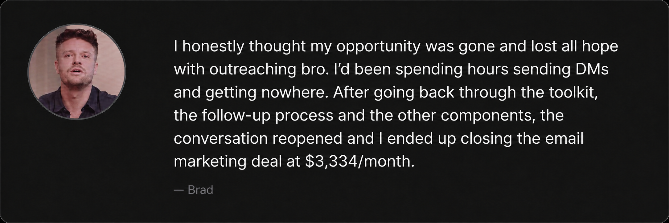Brad describing a stalled conversation that reopened after using the toolkit